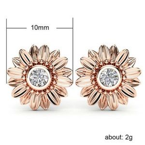 New 18k rose gold plated stud earrings